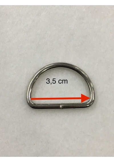 Karantuhafiye Çanta Halkası D Demir 3,5 Cm 4 Lü Set Gümüş Gümüş