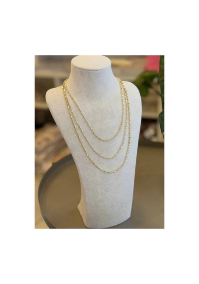 Zincir Kolye-60cm - Altın Çok Renkli