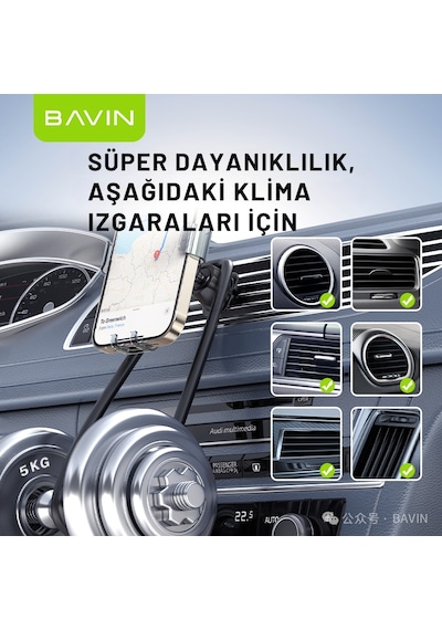 Kancalı Araç Içi Premium Telefon Tutucu - Araba Telefon Tutacağı Havalandırma Için