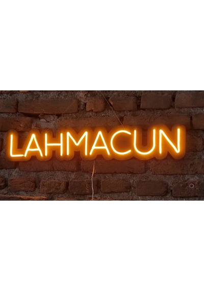 Lahmacun Neon Ledli Duvar Aydınlatması Siyah