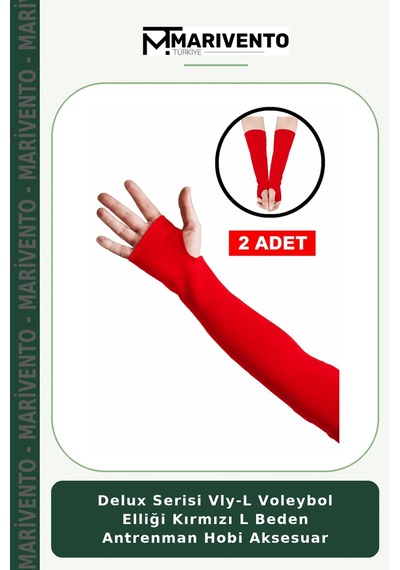 Delux Serisi Vly-l Voleybol Elliği Kırmızı L Beden Antrenman Hobi Aksesuar