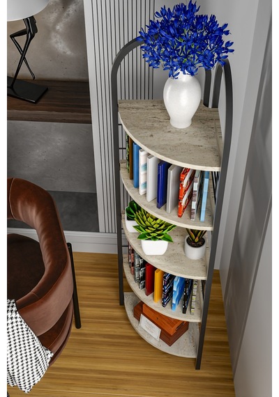 Kitaplık 5 Raflı Çiçeklik Çok Amaçlı Çalışma Odası Kütüphane Dekoratif Aksesuar Raf Modern Traverten Kitaplık 5 Raflı Çiçeklik Çok Amaçlı Çalışma Odası Kütüphane Dekoratif Aksesuar Raf Modern Traverten