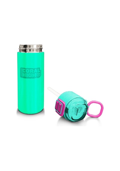 Coral High Kids Pembe Su Yeşili Pipetli Ve Direkt İçim Çelik Termos 500 Ml 31825 Su Yeşili