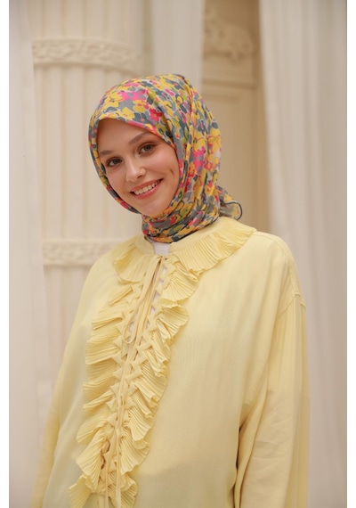 Silk Home Soft Eşarp 73081-38 Gümüş, Asit, Sarı, Pembe, Gri