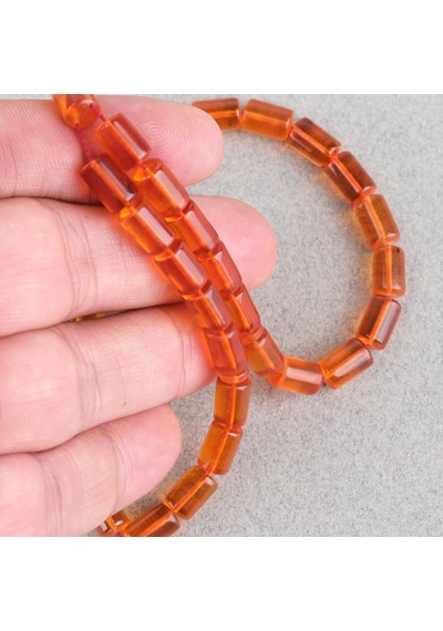 Ateş Kehribar Eski Heykel Objeden Bilek Boy Yumuşak Kesme Kesim 5.5x10.5mm Tesbih
