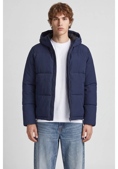 Jack & Jones Erkek Jjgalaxy Kapüşonlu Şişme Mont 12303930 Lacivert