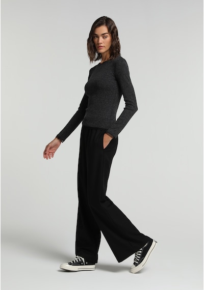 Colin's Colins Regular Fit Yüksel Bel Geniş Paça Kadın Siyah Pantolon Cl1081663 Q1.v1 Blk
