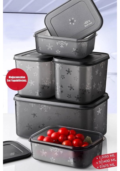 Lexroo No Frost Silikon Yumuşak Kapalı Saklama Kabı Dondurucu Ve Buzluk Saklama Kabı 1400ml Çok Renkli