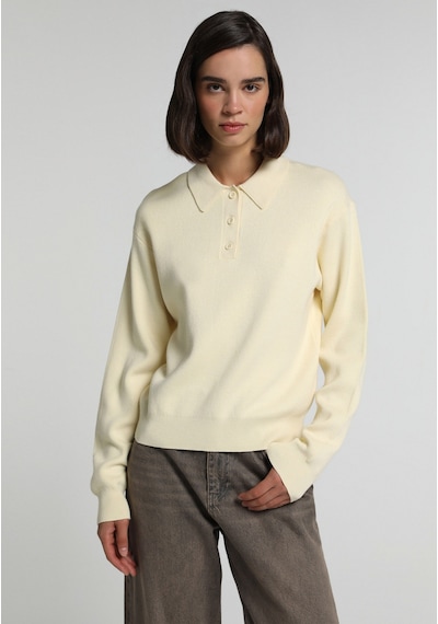Colin's Colins Regular Fit Polo Yaka Düz Kadın Sari Kazak Cl1084135 Q1.v2 Lyl Light Yellow