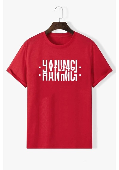Flood Of Style Unisex Hanımcı Baskılı T-shirt Kırmızı