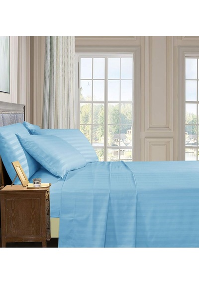 Stripe Bed Sheets Yatak Örtüsü, Akuamarin, Çift Kişilik Çok Renkli