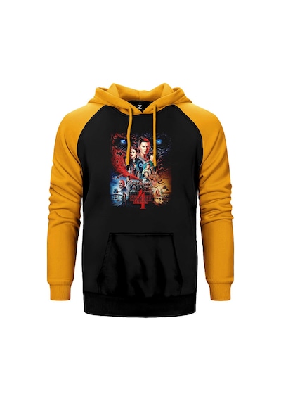 Stranger Things Home Gri Renk Reglan Kol Sweatshirt / Hoodie