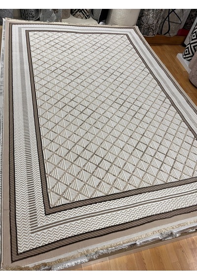 Bertuğ Halı Ada Serisi 09 Salon Oturma Odası Halısı 6m2 200x290 Krem - Vizon