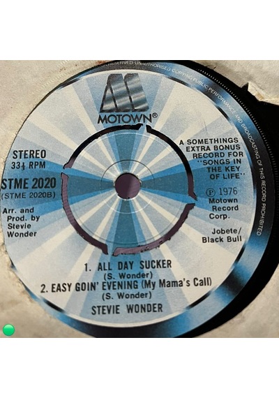 Stevie Wonder - A Something's Extra 7" Bonus Vinyl 1976 Uk Press Motown Stme 2020