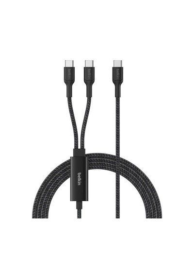 Belkin Cac004hq1.5mbk Boostcharge Pro 140w Usb-c To Dual Usb-c Örgülü Kablo 1.5m - Siyah