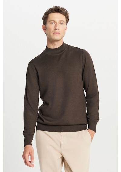 AC&Co / Altınyıldız Classics Erkek Kahverengı Yünlü Standart Fit Normal Kesim Yarım Balıkçı Yaka Basic Triko Kazak Kahverengı AC&Co / Altınyıldız Classics Erkek Kahverengı Yünlü Standart Fit Normal Kesim Yarım Balıkçı Yaka Basic Triko Kazak Kahverengı