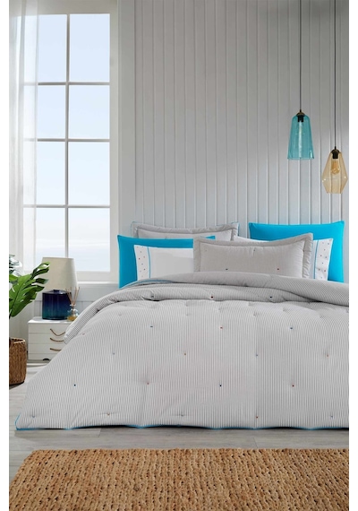 Comforter Orient Çift Kişilik Uyku Seti Turkuaz