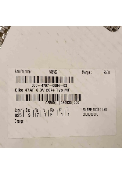 Emf6r3cda470md50g 47mf 6.3v 4x5 Smd Kondansatör 143 Adet