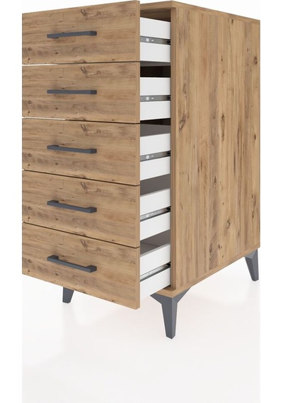 Kronos Komodin 5 Çekmeceli 44x59x96 Çam-çam Çam