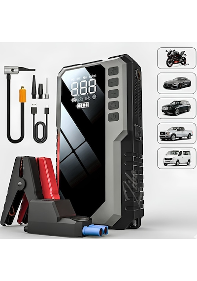 Castu Cs68 12000mah Akü Takviye Cihazı Ve Hava Kompresörü 5in1 Jump Starter Powerbank 150 Psı