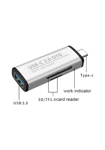 Plentiful Type-c 3in1 Usb Kart Okuyucu Micro Sd Card Reader Çevirici Dönüştürücü Usb 3.0 Otg Adaptör 1 ADET