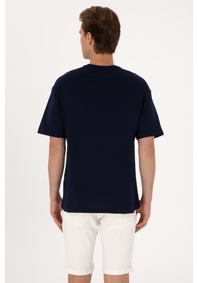 U.S. Polo Assn. Erkek Comfort Fit Bisiklet Yaka Lacivert Tişört 50306912-VR033