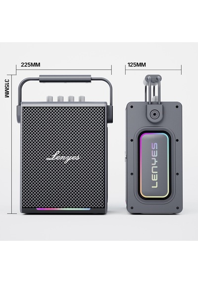 Lenyes Titan 1 Serisi Rgb Işıklı Çift Mikrofonlu Bluetooth Speaker Hoparlör V5.3 5000mah Siyah