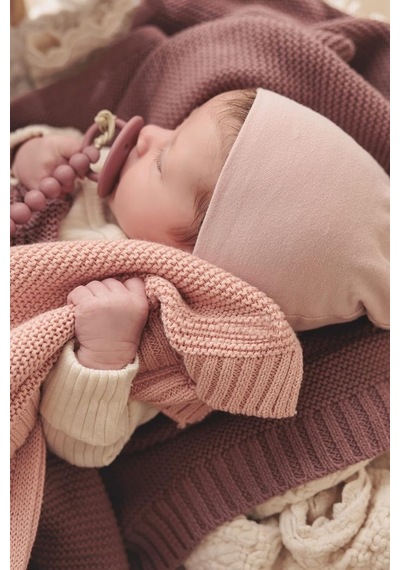 Kız Ve Erkek Bebek Için Triko Örgü Bebek Battaniyesi 90cm X110cm Basics Pudra Pembe Pembe2 Pembe2