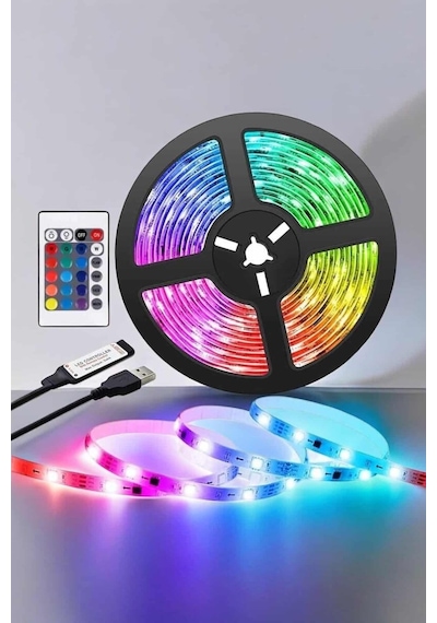 Yeni Nesil Rgb Işıklı 10metre Şerit Led Kumandalı Şarj Edilebilir 49064292