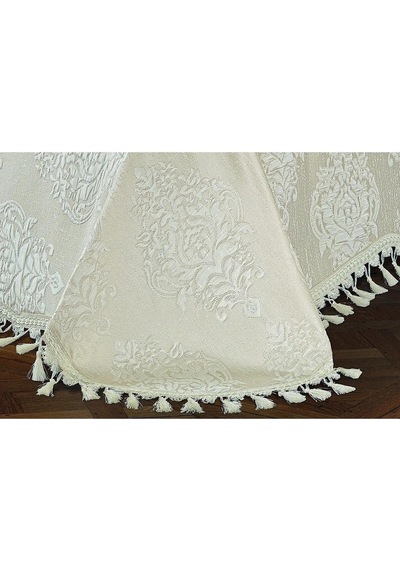 Larissa Pamuk Polyester Jakar Kumaş Krem Yatak Örtüsü Seti 7 Parça 260x270 Cm 357 Krem