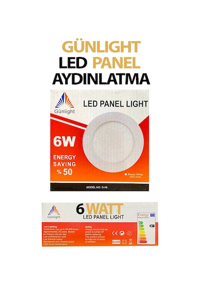 Sıva Altı Led Aydınlatma Paneli 6 Watt Tasarruflu Beyaz Işık Gün Light