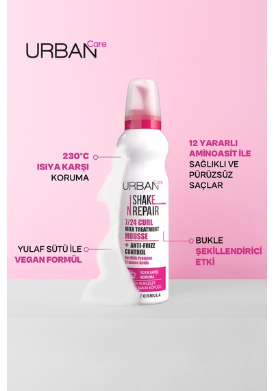 Shake N Repair 7/24 Kabaran Ve Bukleli Saçlara Özel Saç Bakım Köpüğü 150 Ml-vegan