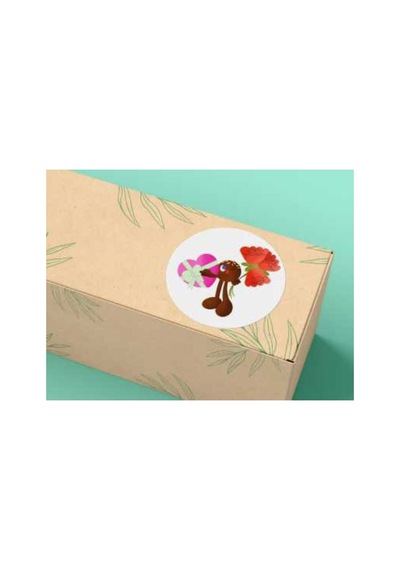 Cute Sticker Sevimli Etiket Yuvarlak Mat Çıkartma 4 Cm 40 Adet Çok Renkli