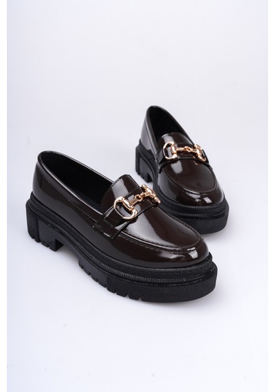 Nonte Kadın Rugan Loafer A005-k1001 Acı Kahverengi