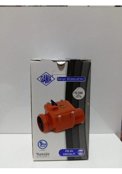 Gama Çap 50Mm Pvc Pis Su Atıksu Gider Çekvalf Kilitli Sistem