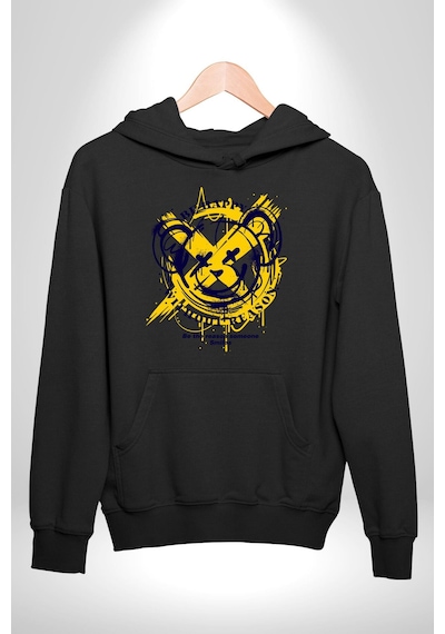 Sebep Olmadan Mutlu Ol Kadın Erkek Siyah Kapüşonlu Sweatshirt Hoodie Siyah