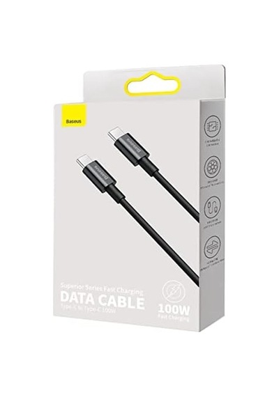 Superior Hızlı Şarj Özellikli 100w Type-c To Type-c Kablo 1m-siyah