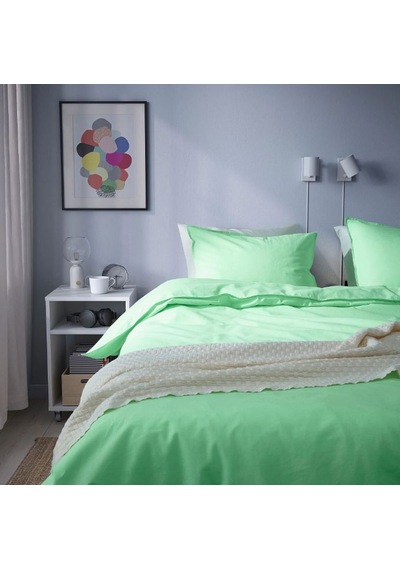 Ikea Angslılja Çift Kişilik Nevresim Takımı 220 X 240 Cm Marul Yeşili Açık Yeşil