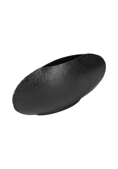 Porland Sia Siyah Oval Vazo 25cm Çok Renkli