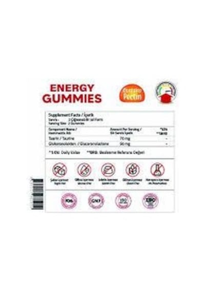 Validus Energy Taurine Glucoronolactone 120 Gummies