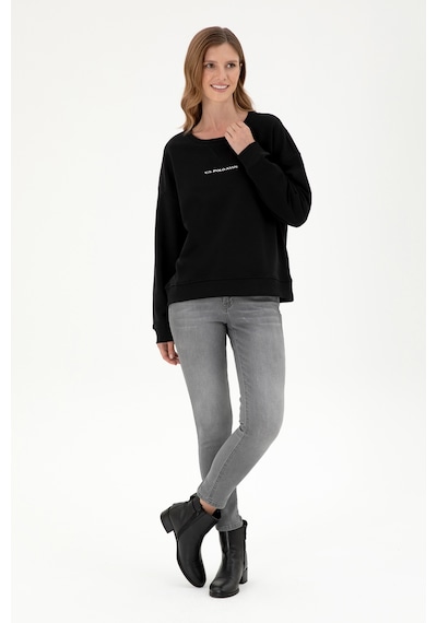 U.S. Polo Assn. Kadın Siyah Bisiklet Yaka Sweatshirt 50296945-VR046