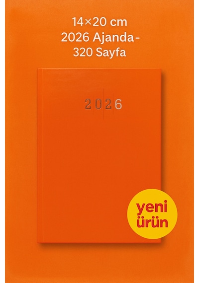 Cilt Bezli Bordo Ajanda 14 20 Cm 320 Sayfa, Günlük Planlayıcı, Ofis & Okul Kullanımı Turuncu14x20