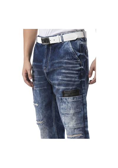 Cipo & Baxx Baggy Tarzında Kargo Pantolon - İşlevsellik Ve Konforla Şehir Stili Cd907 Blue