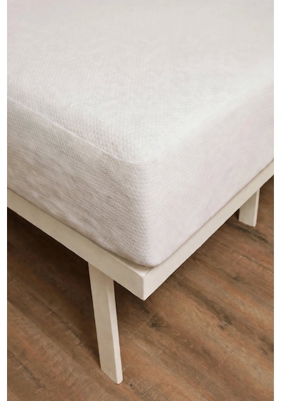 Sıvı Geçirmez Fitted Bazalı Honeycomb Desenli Yatak Alezi Nefes Alan Microfiber Yatak Koruyucu Alez Beyaz Tek Kişilik - Çift Kişilik
