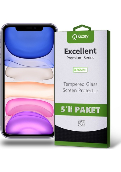 Apple Uyumlu   iPhone 11 ile Kırılmaz Temperli Ekran Koruyucu Cam Ekonomik 5'li Paket