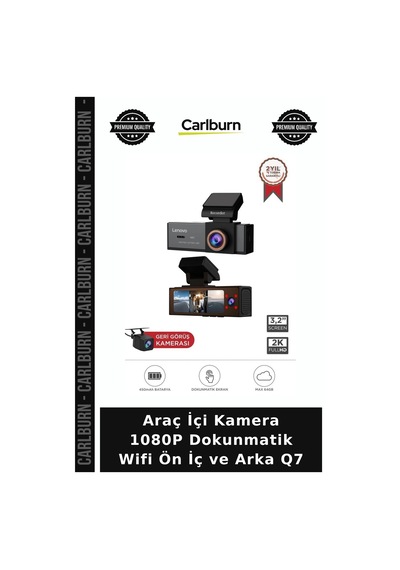 Araç İçi Kamera 1080p Dokunmatik Wifi Ön İç Ve Arka Q7 Görüntüleyici Taşıt Aksesuarı Pratik Alet