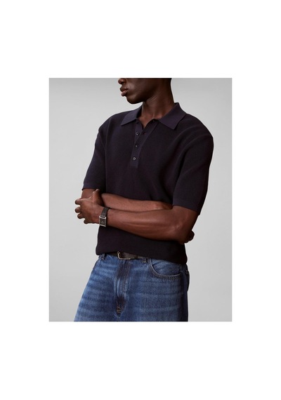 Calvin Klein Ss Cotton Waffle Pol-16162 Mavi