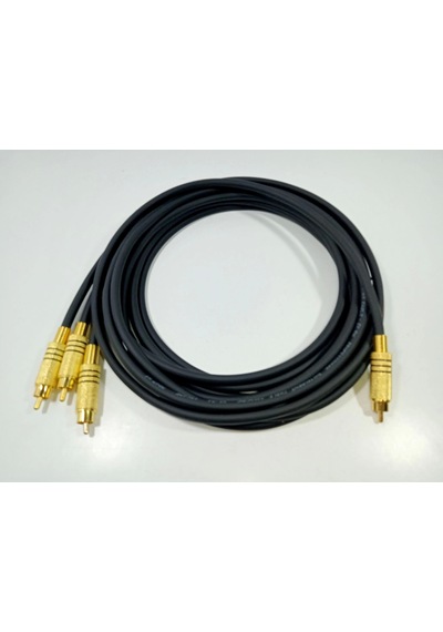 Amfi Rca Kablosu - 1 Giriş 3 Çıkış El Yapımı %100 Bakır Parazit Yapmaz - Anfi Rca Kablosu - 5 Metre