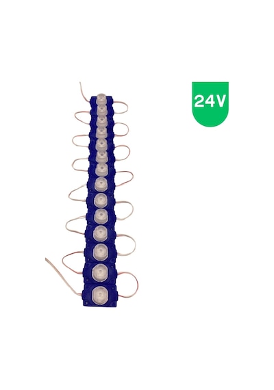 24 Volt 1.5 Watt Tek Lensli Mavi 3030 Led Modül Ip65 10 Adet Modül