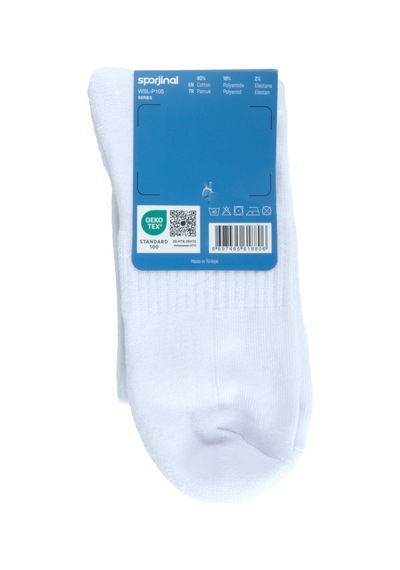 Sporjinal Beyaz Çorap Wsl-p105 Beyaz